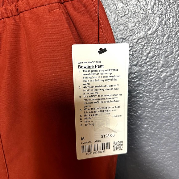 Lululemon Men's Utilitech Bowling Pant 30" Aztec Brick Size Medium NWT - Picture 8 of 10